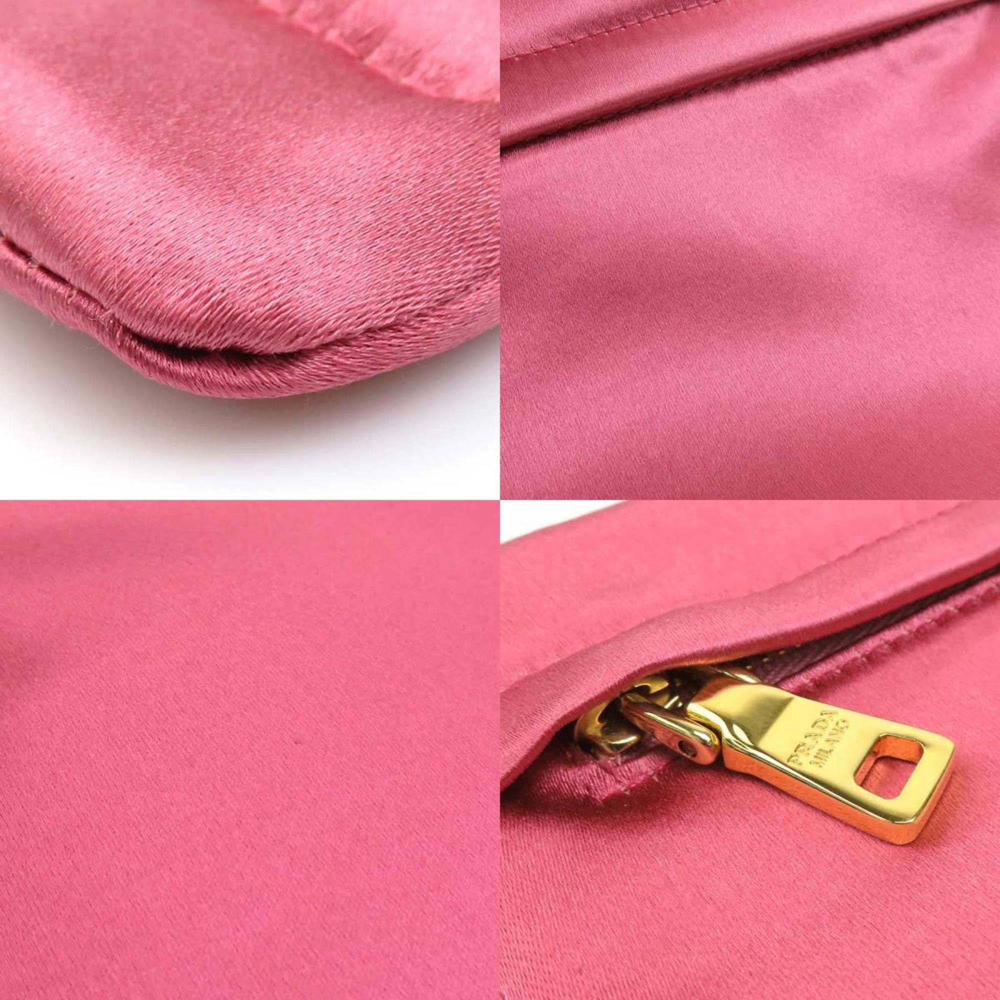 Prada Satin Pink Pouch for Women, 1N1774 h31774a