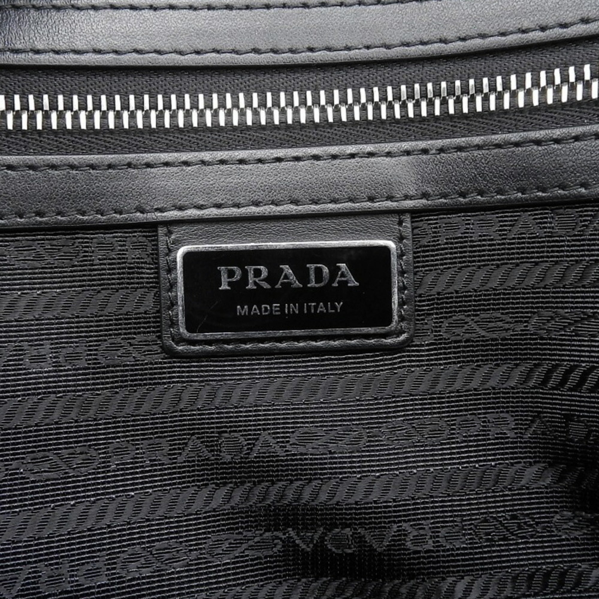 Prada Vitello Dino Waist Bag 2VH181 in Black