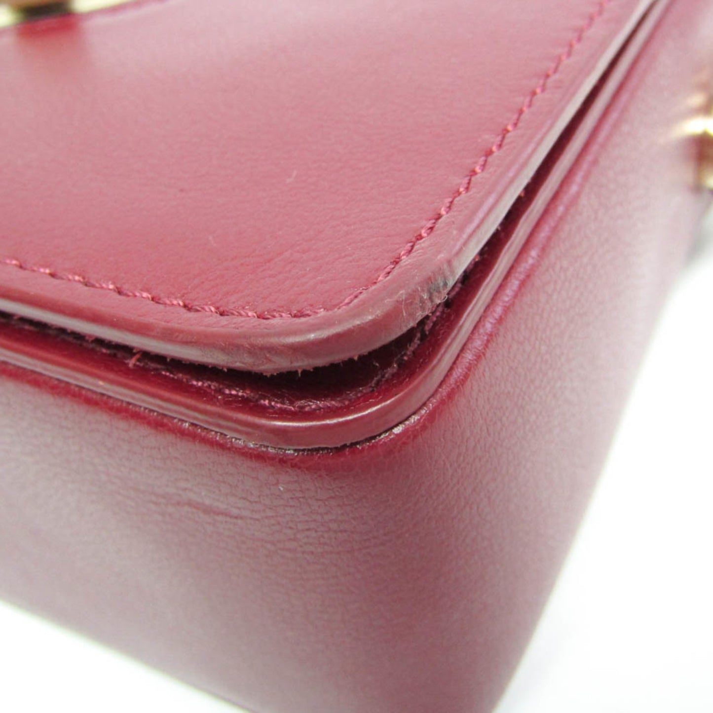 Furla Chain Women's Leather Shoulder Bag Bordeaux