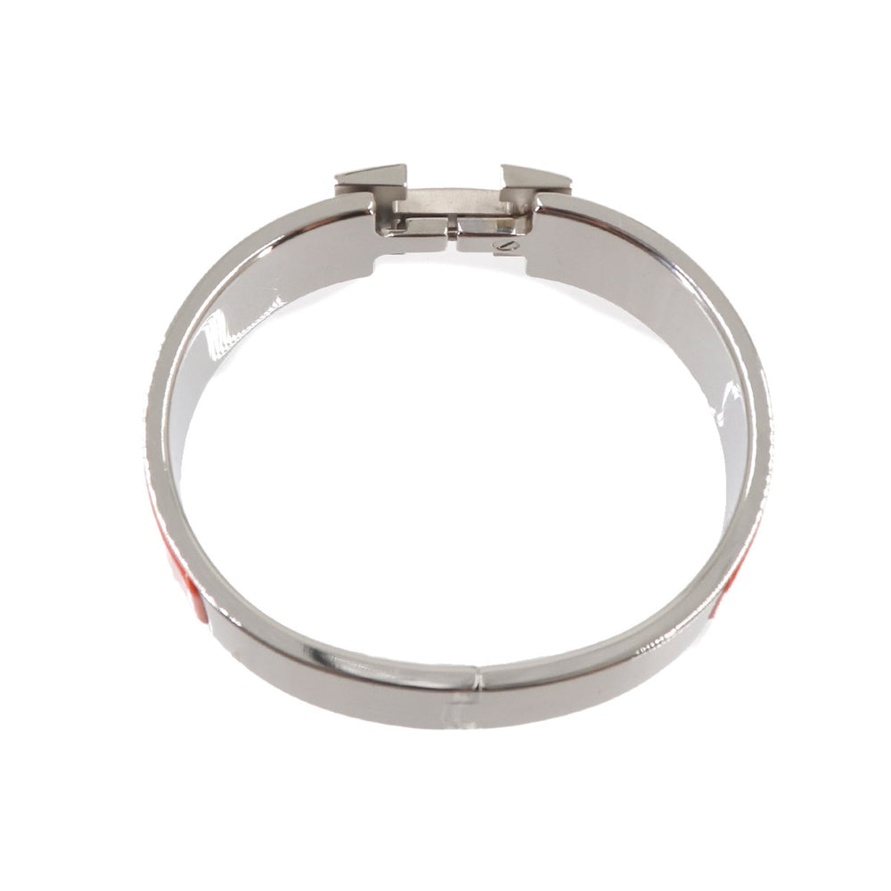 Hermes Clic Clac H Bangle, Orange, Silver Hardware — New - Store Return
