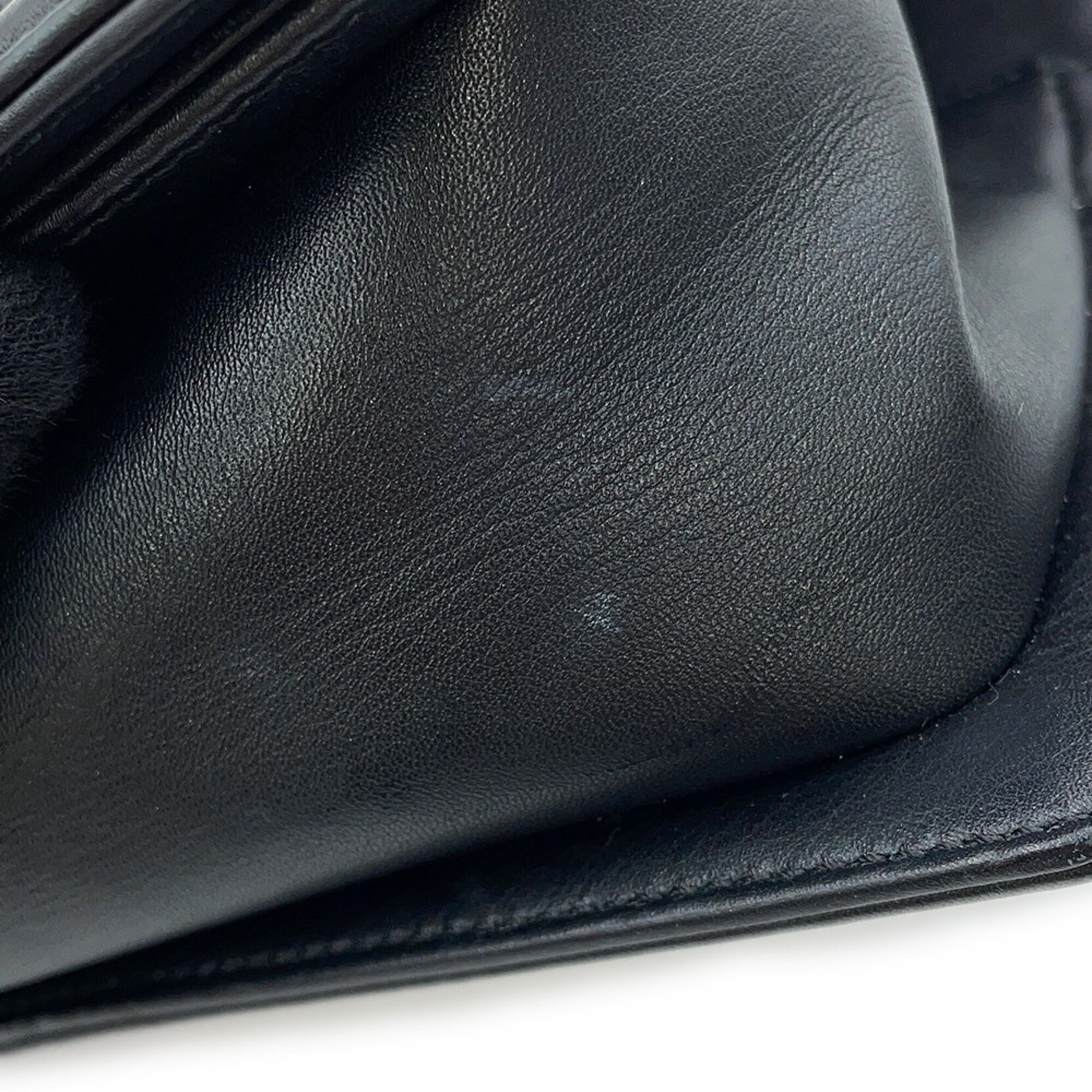 Chanel Chain Shoulder Bag Boy Small Matelassé Coco Mark Lambskin Tweed CHANEL Black Handbag Women's — Like New