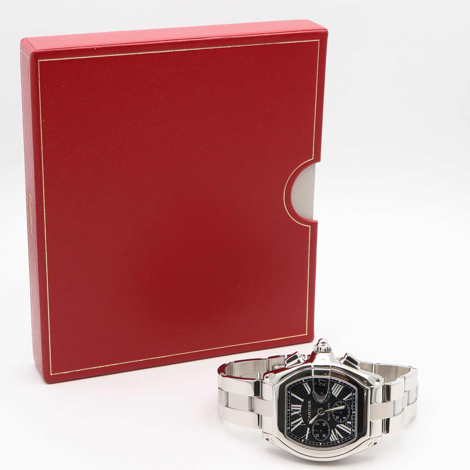 Cartier Roadster Chronograph XL Watch, Stainless Steel, Men's, Black (W62020X6) — Very Good