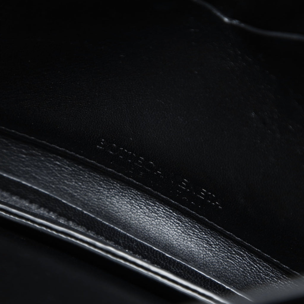 Bottega Veneta Leather Mount Envelope Chain Shoulder Bag in Black