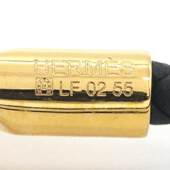 Hermes Glenan Godronne Bracelet H100127 Black Veau Swift Leather Women's HERMES — Like New