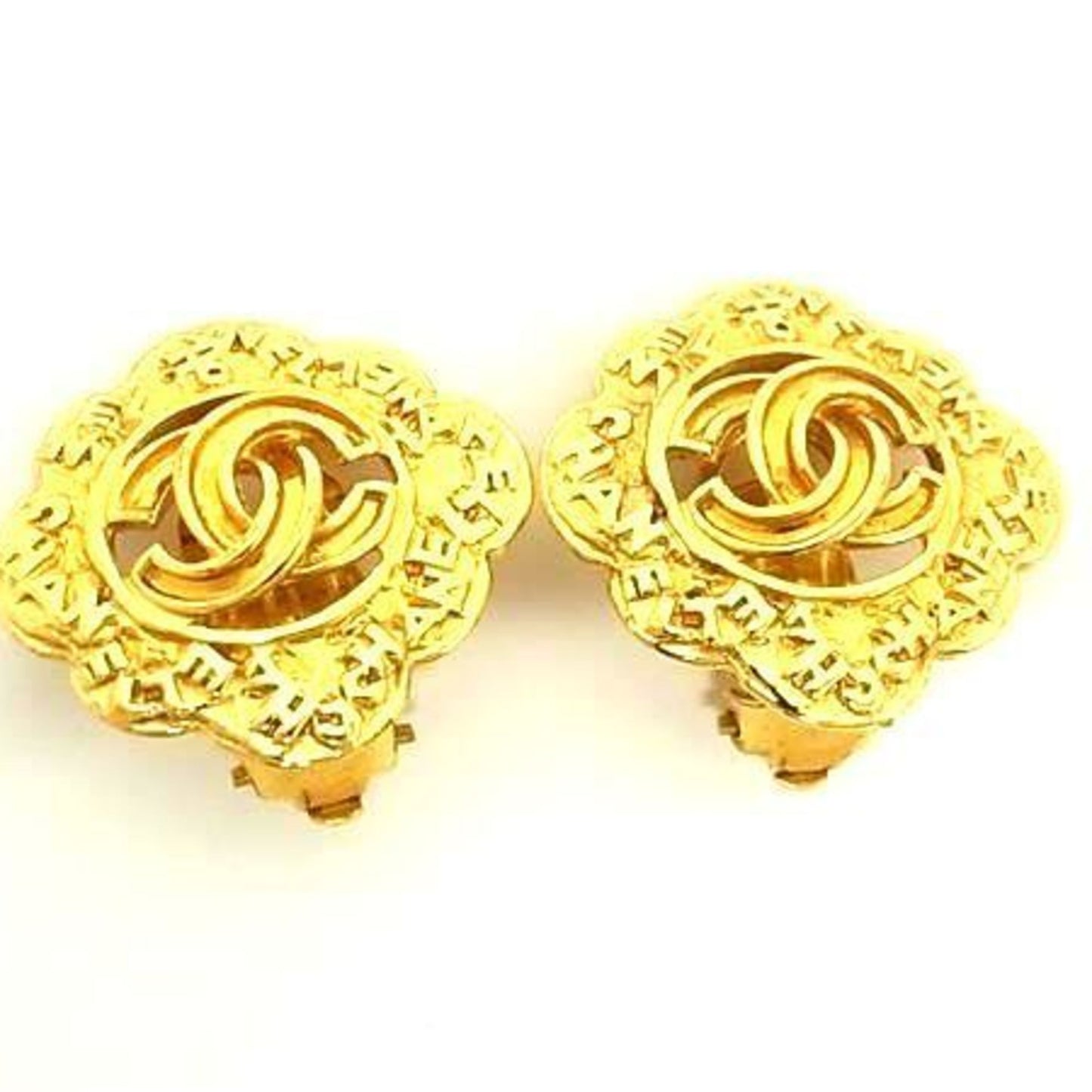 CHANEL Coco Mark Gold Metal Earrings for Women