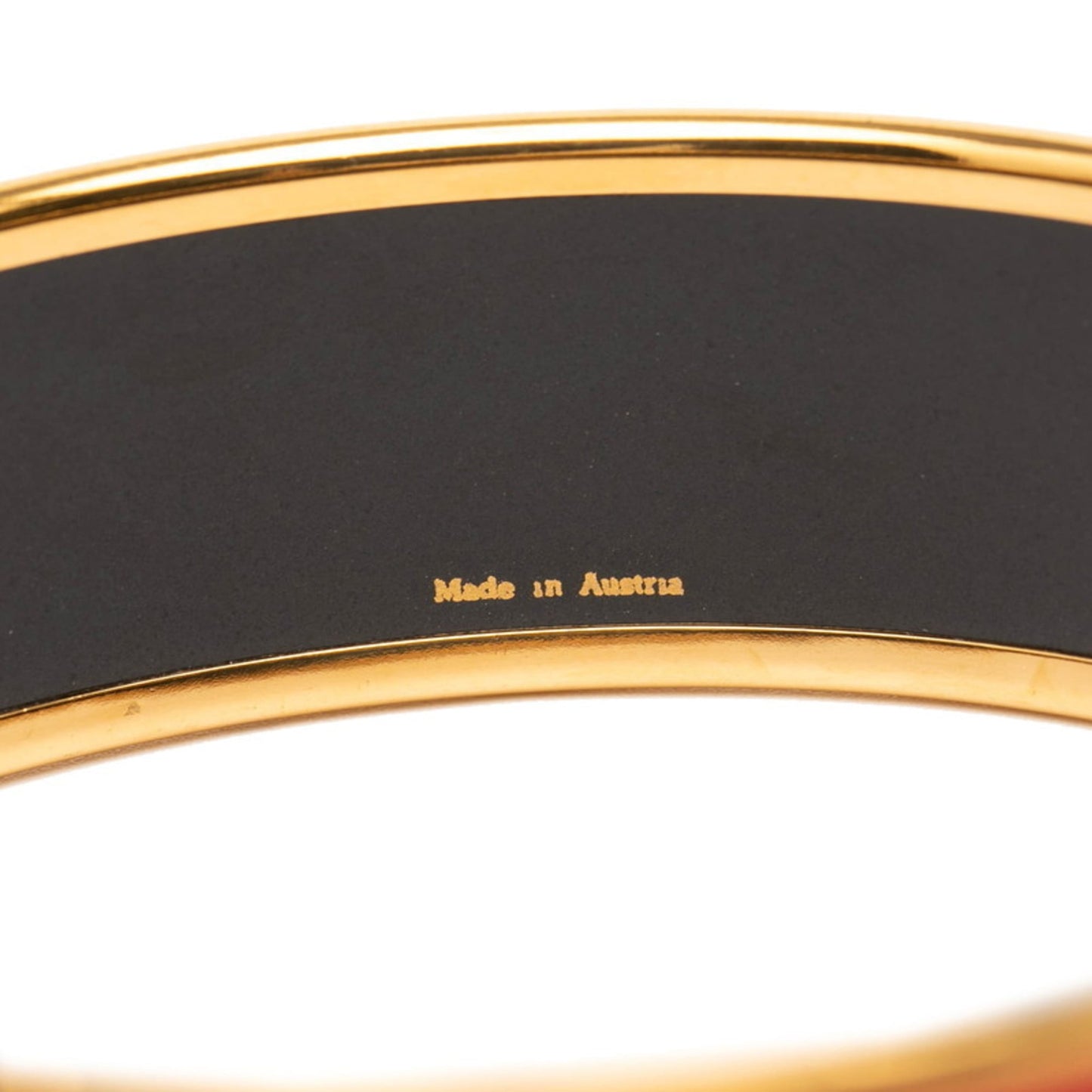 Hermes GM Enamel Cloisonné Bracelet in Gold, Red, and Multicolor Plated for Women
