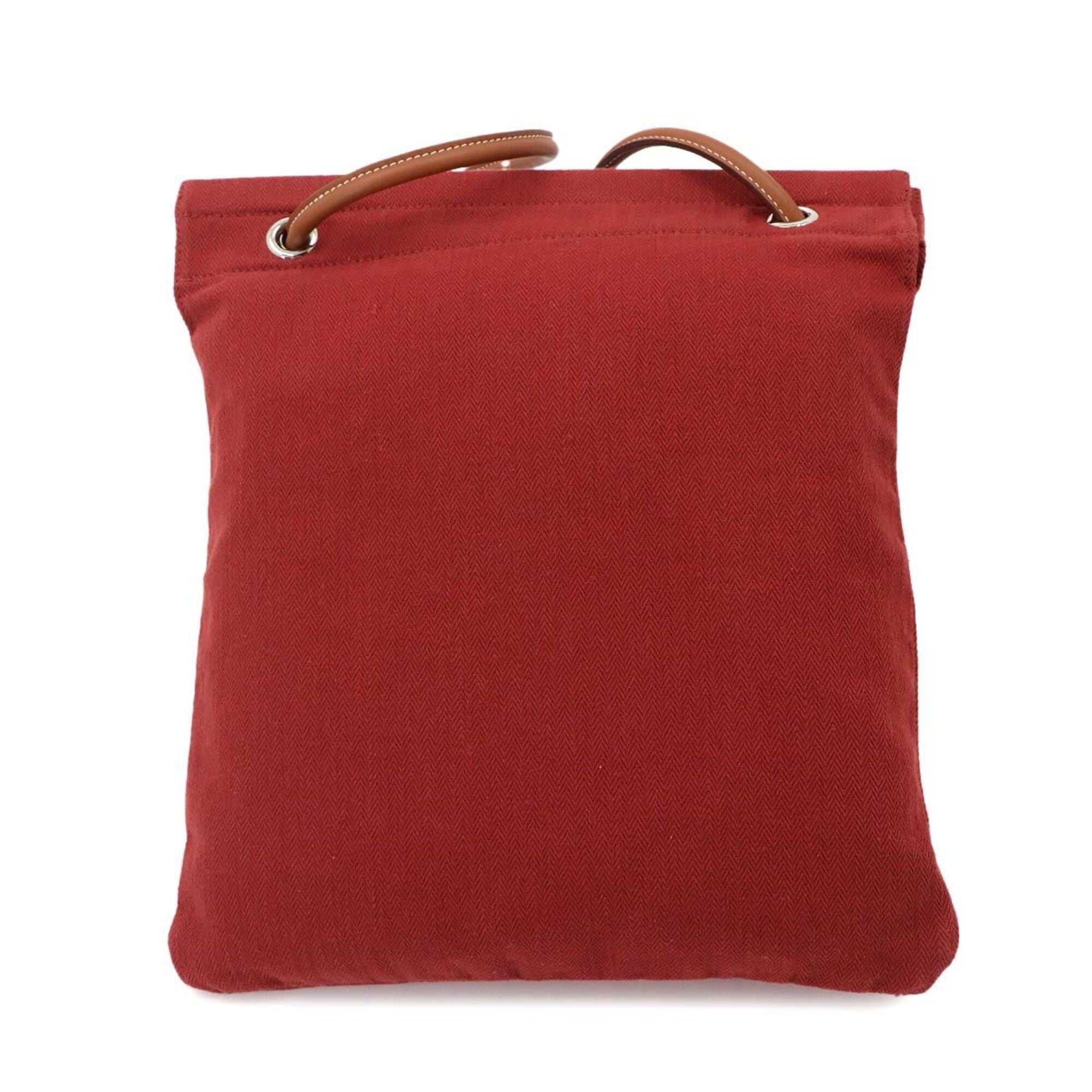 Hermes Sac Aline MM Shoulder Handbag, Toile Chevron Swift Leather, Rouge H Gold, B Stamp — Like New