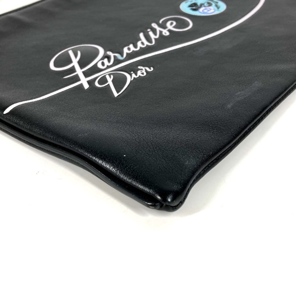 Christian Dior Dior logo bag, second pouch, clutch leather, men's and women's, black