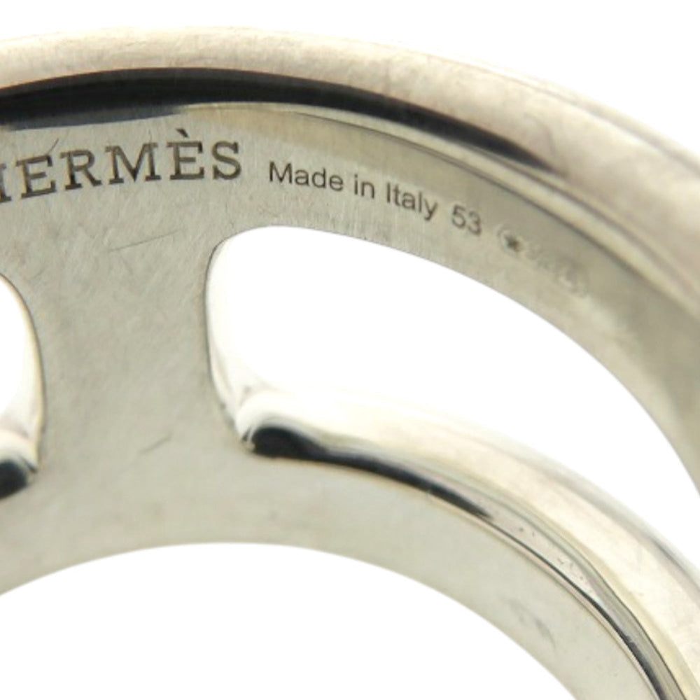 Like new Hermès Osmos PM 25X016911, 925 silver, approximately size 13, silver ring, 0580, HERMES — Like New