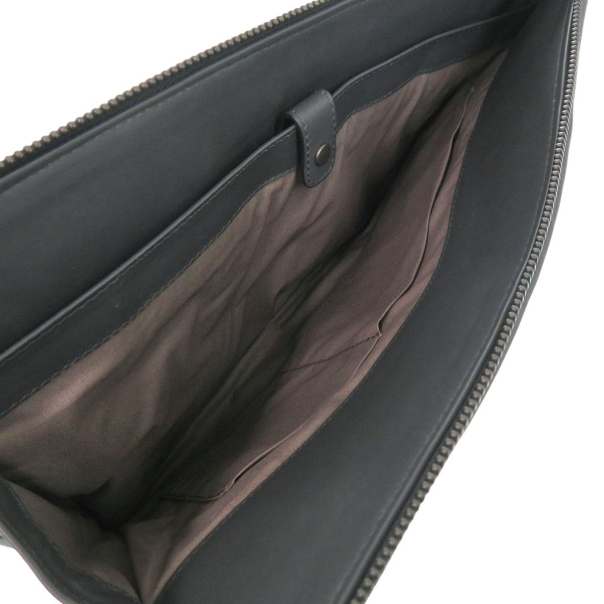 Excellent condition Bottega Veneta Intrecciato leather grey clutch bag 0782