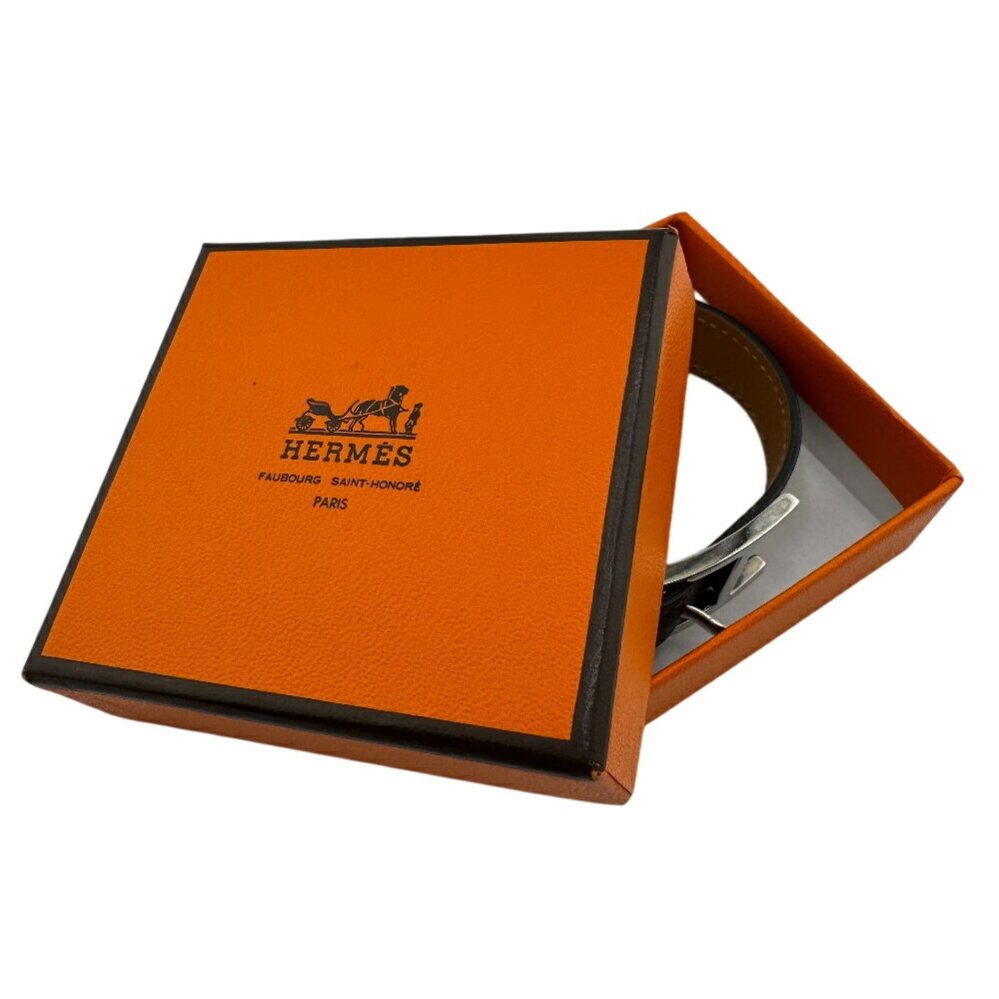 HERMES Double Tour B'api Bracelet/Ankle Bangle Brown Unisex