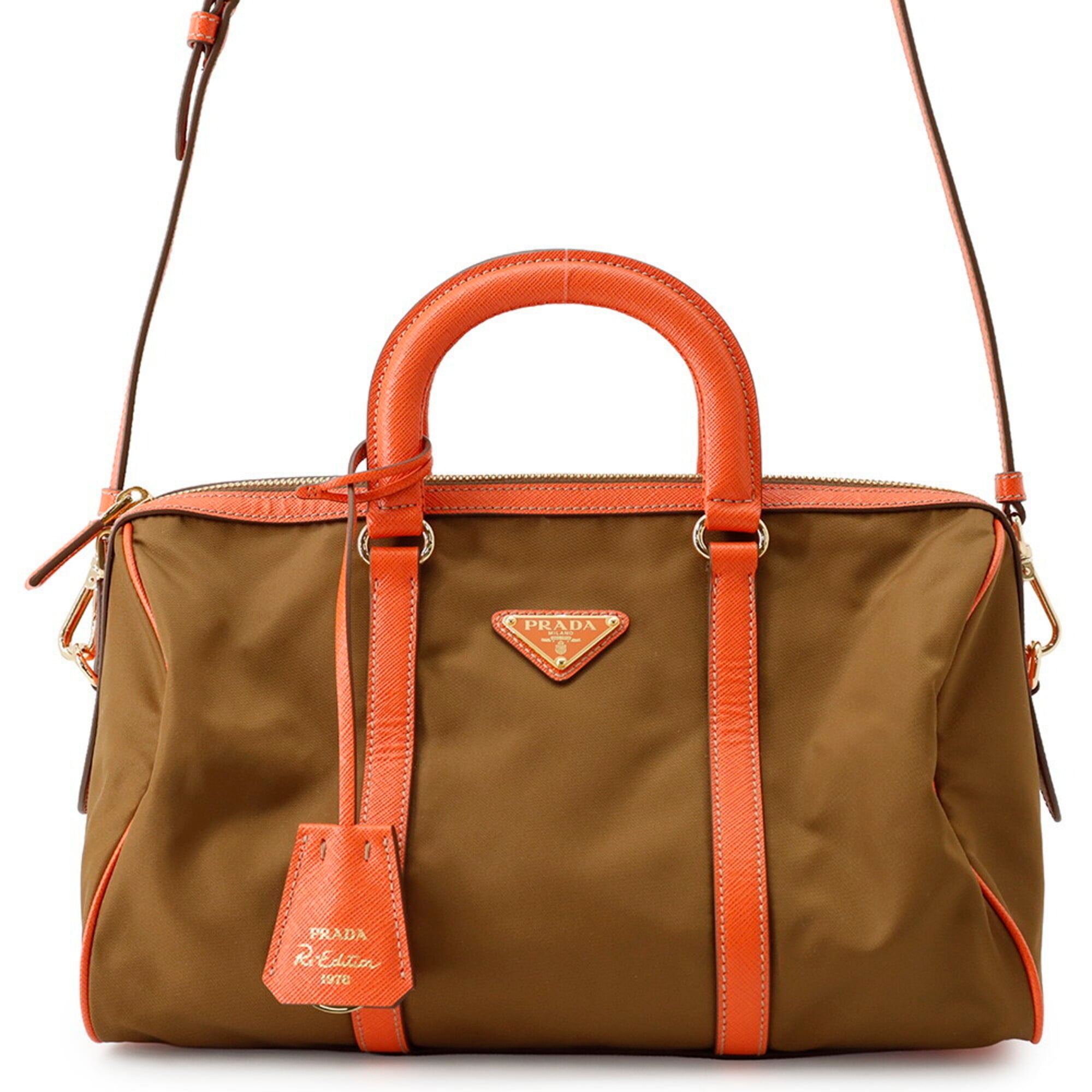 Prada Triangle Handbag, Nylon Leather, PRADA 2-way Shoulder Bag — Like New