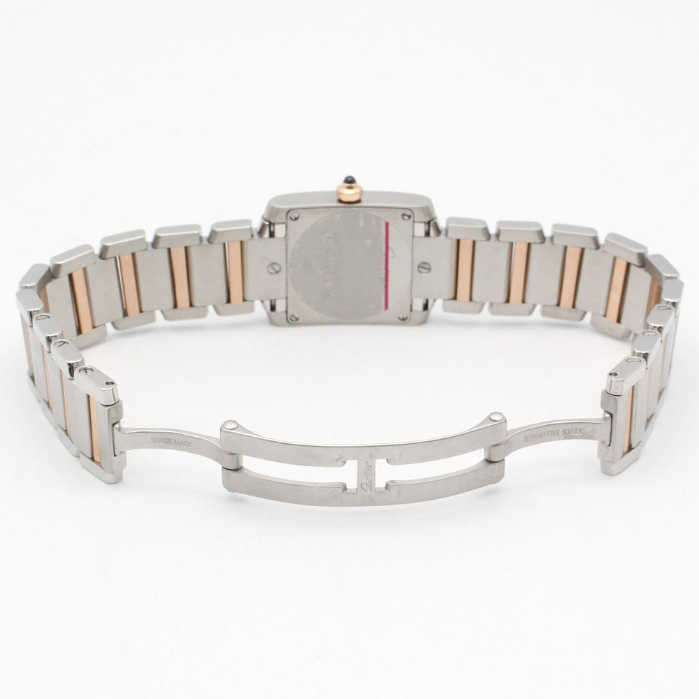 Cartier Tank Française SM Watch, 18K Pink Gold (PG), Stainless Steel, Ladies', Tone, Shell, W51027Q4 — Very Good