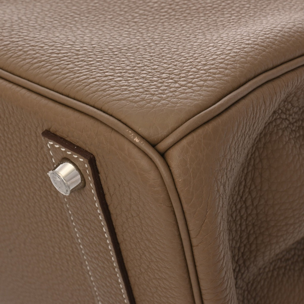 HERMES Birkin 40 Etoupe Z Stamp (circa 2021) Unisex Togo Handbag