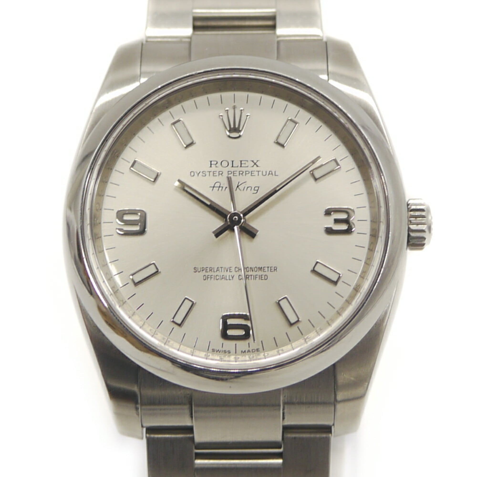 ROLEX Air-King 114200 M-serial Stainless Steel Automatic Silver Dial Watch — Good