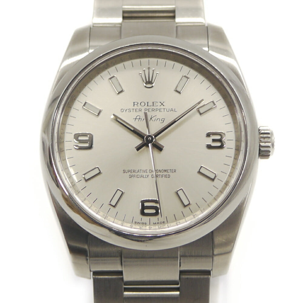 ROLEX Air-King 114200 M-serial Stainless Steel Automatic Silver Dial Watch — Good
