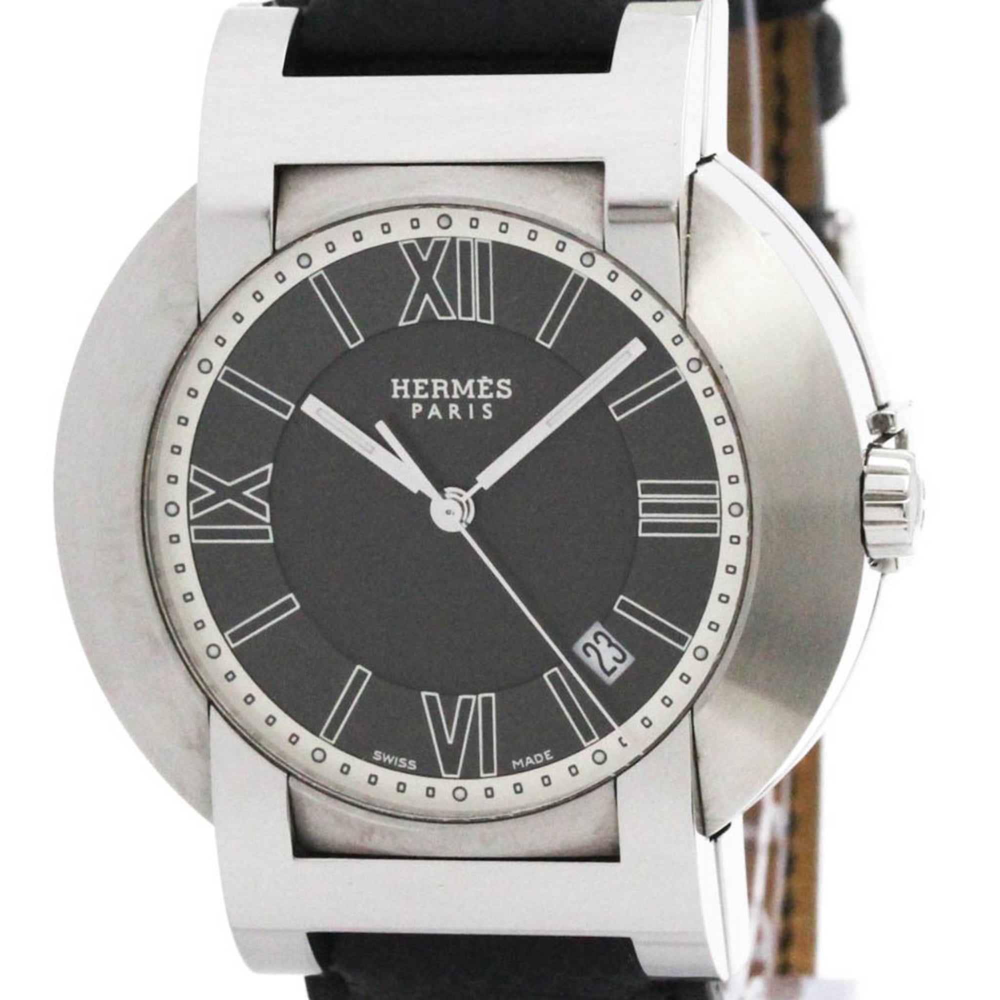 HERMES Nomade Compass Steel Auto Quartz Mens Watch NO2.910 Polished — Very Good