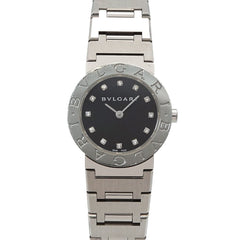 BVLGARI BB26SS Women's Watch 12P Diamond Black Quartz — Very Good