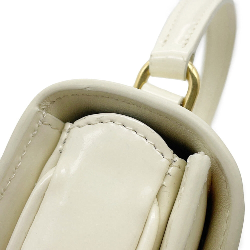 Celine Mini Buzas Patent Leather Handbag 10L063ETZ CELINE 2-way Shoulder Bag White Fendi Women's FENDI — Like New