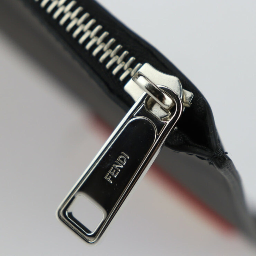 FENDI Pouch Second Bag 7N0078 Leather Black Multicolor Clutch LOVE