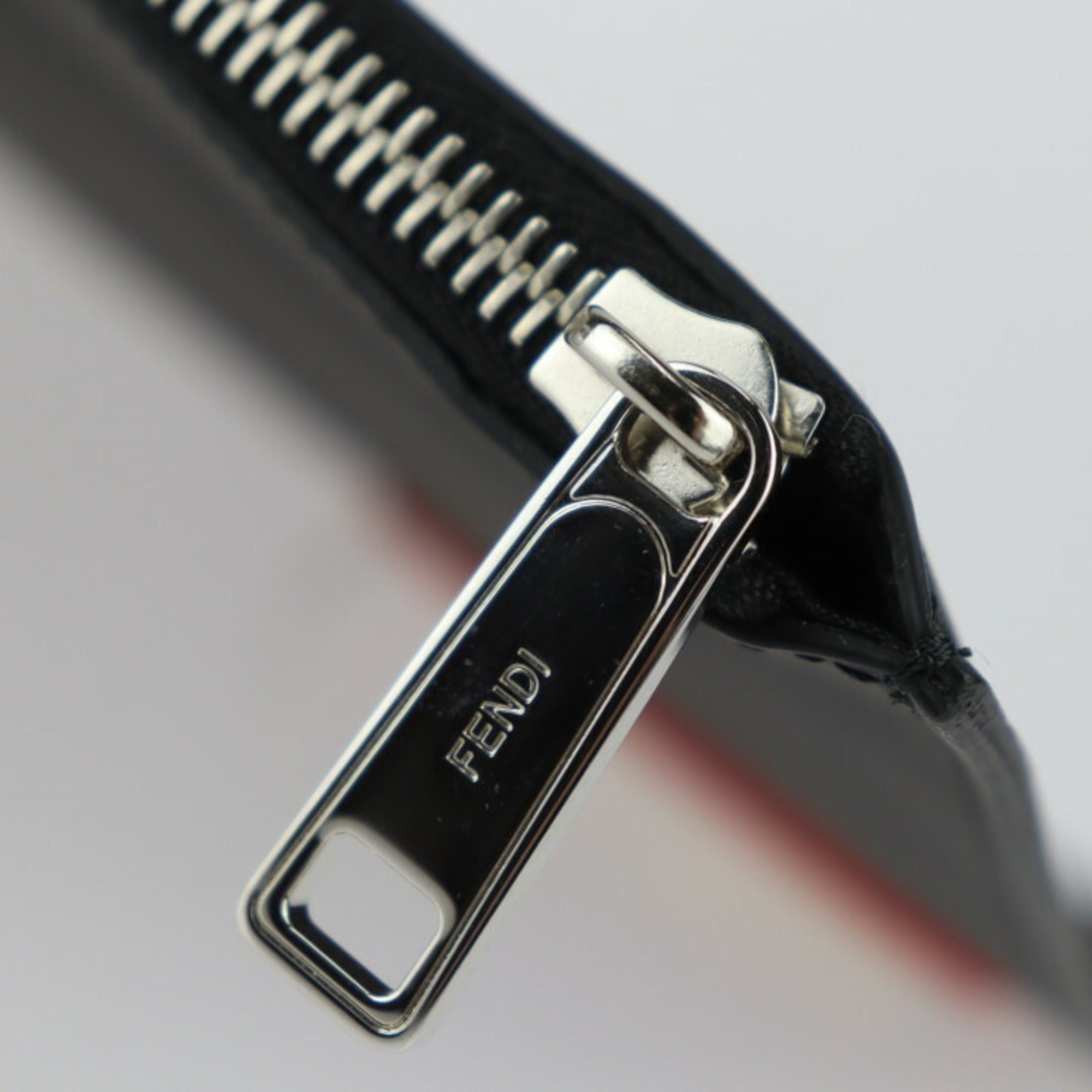 FENDI Pouch Second Bag 7N0078 Leather Black Multicolor Clutch LOVE