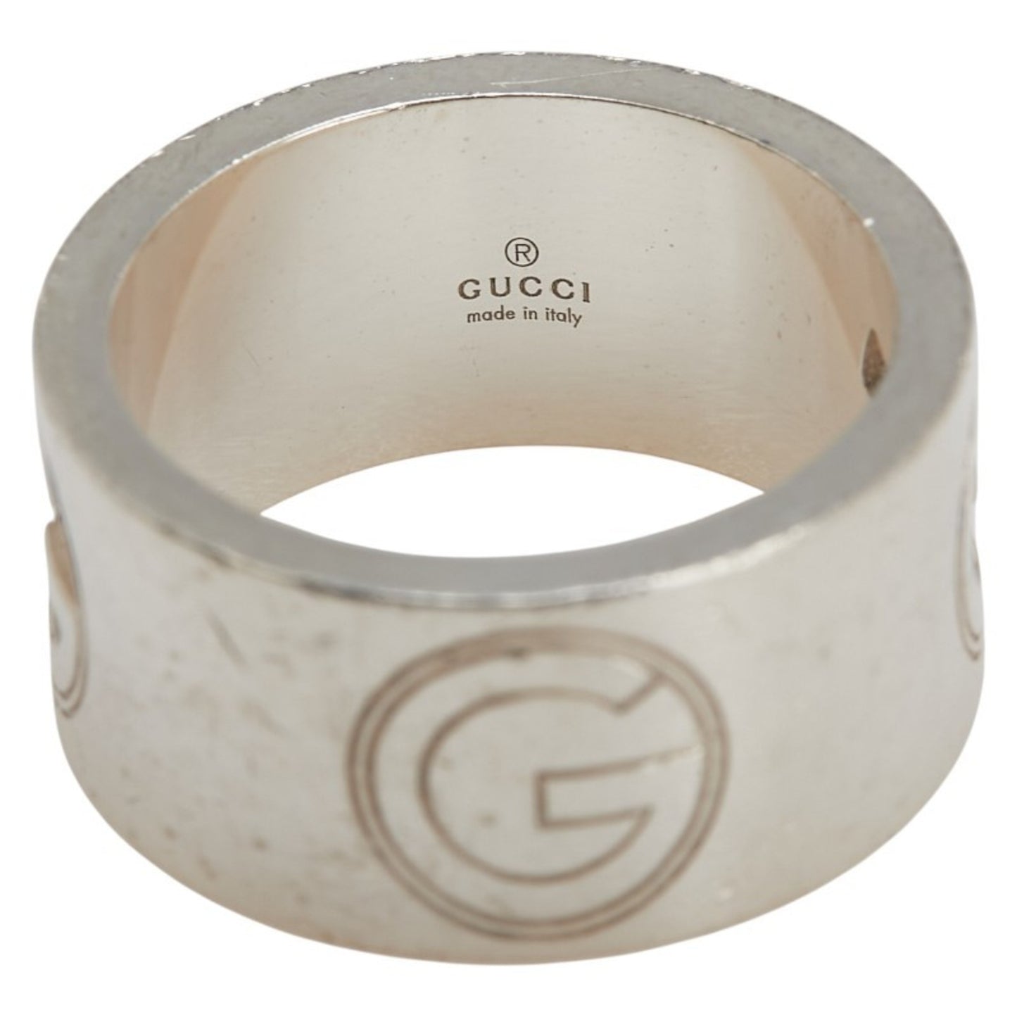 Gucci G Logo Wide Ring #15 SV925 Silver Men's GUCCI