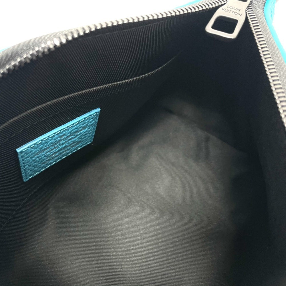 LOUIS VUITTON M55925 Monogram Empreinte Triangle Shoulder Bag Leather Men's Turquoise Blue S-210316-20 — Like New