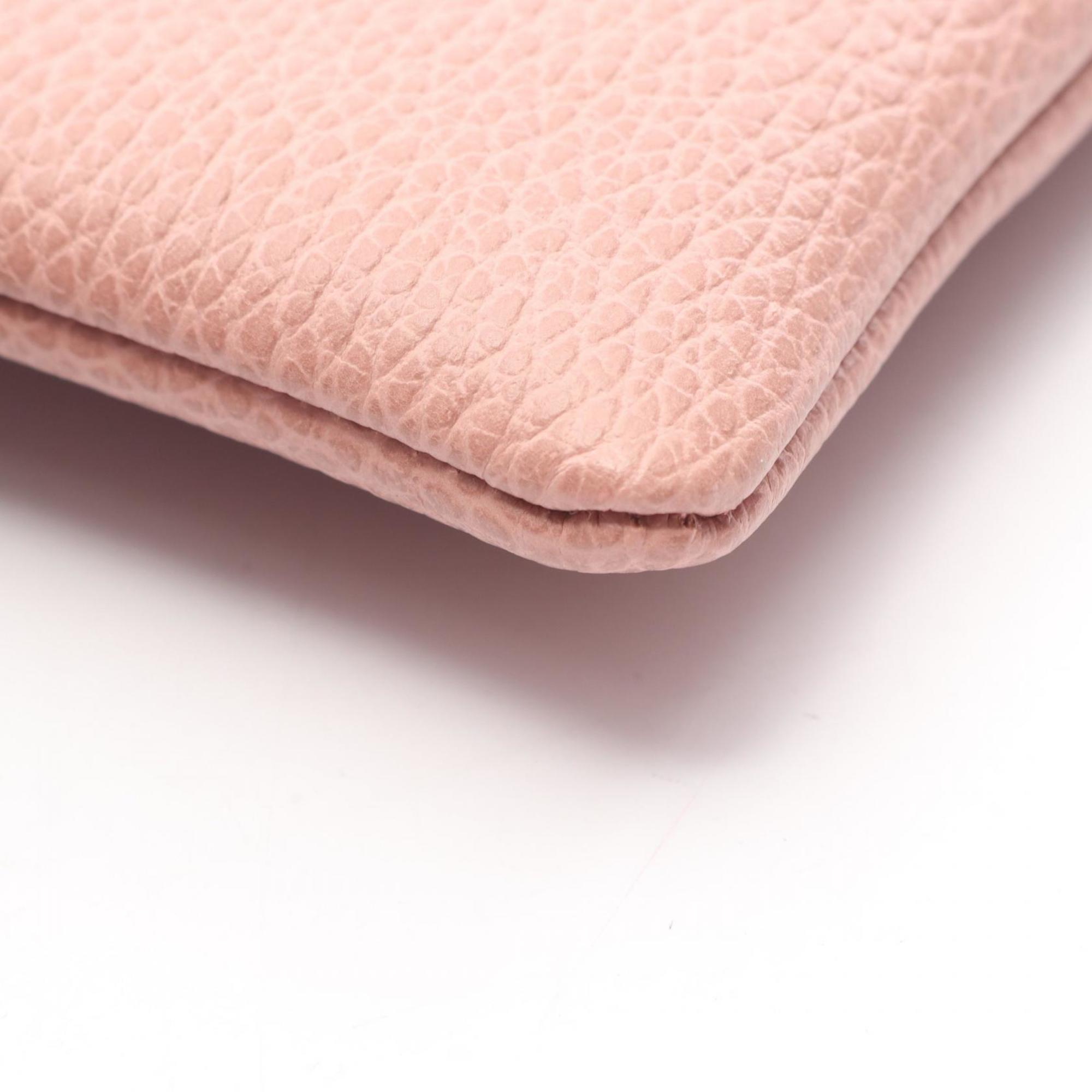 Gucci Bamboo Clutch Bag, Leather, Women's, Pink, 449652