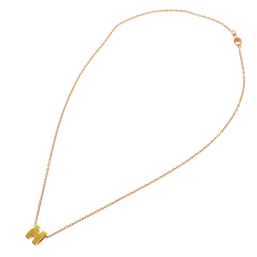 Like new Hermes Mini Pop H Yellow Rose Necklace 1027 HERMES — Like New