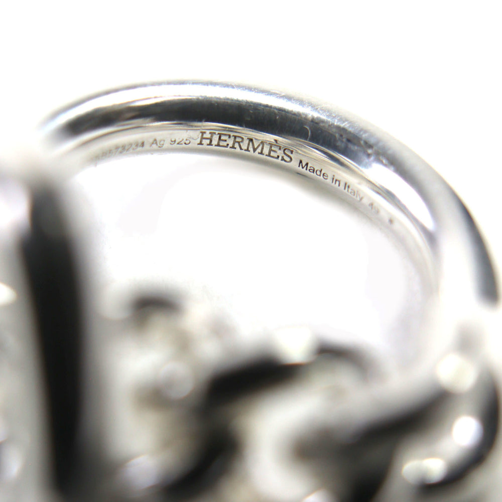 HERMES Croisette Ring, AG925, 2023 model, Silver, Size 49 (equivalent to Japanese size), Made in Italy, Weight: 15.7g — Like New