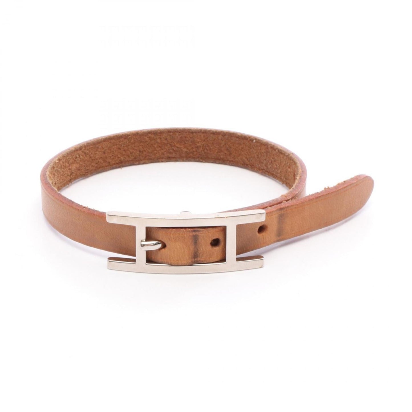 Hermes Hermès API 1 bracelet, stainless steel and leather, available in silver brown.