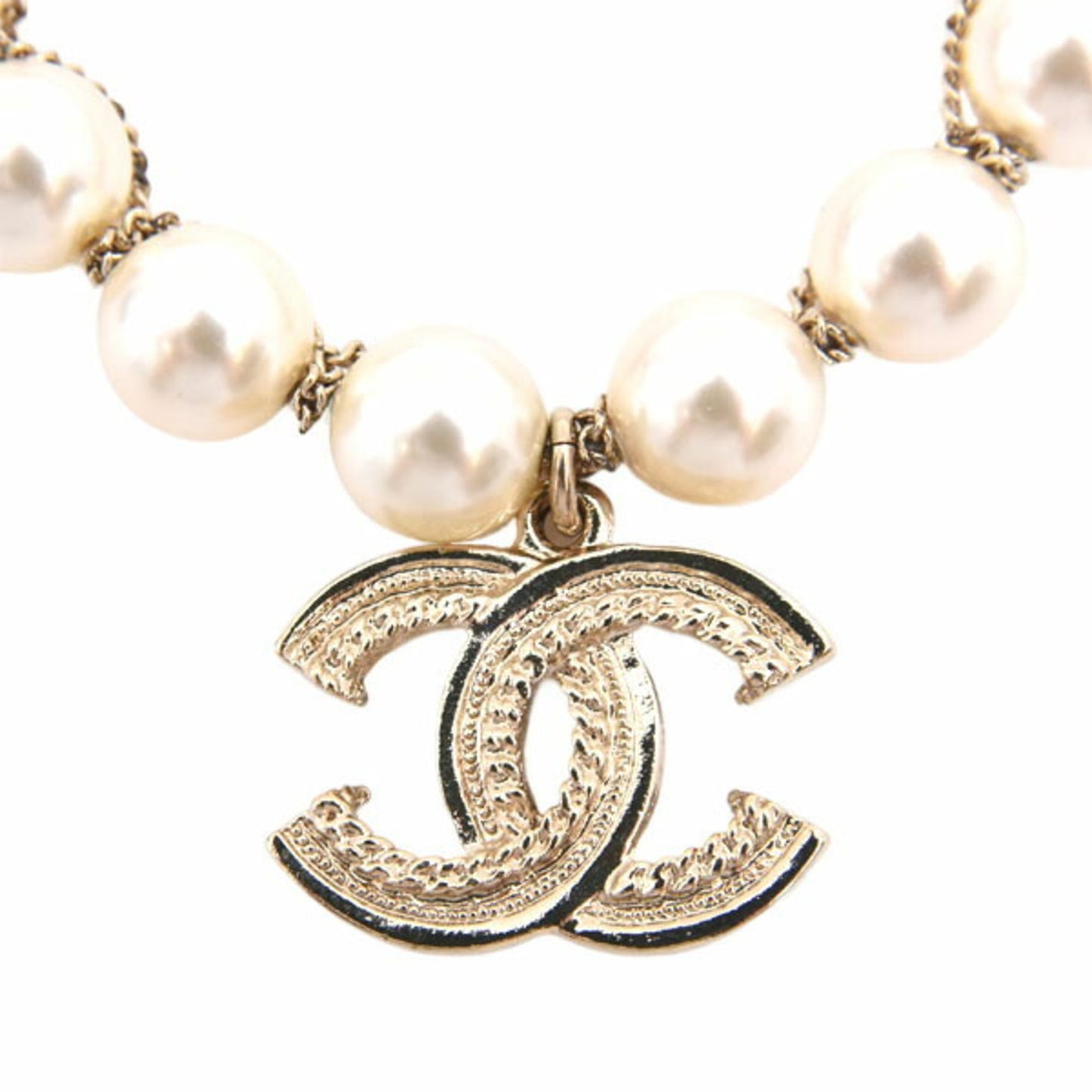 Chanel bracelet for women, fake pearl chain, Coco Mark motif, A19 GP CHANEL