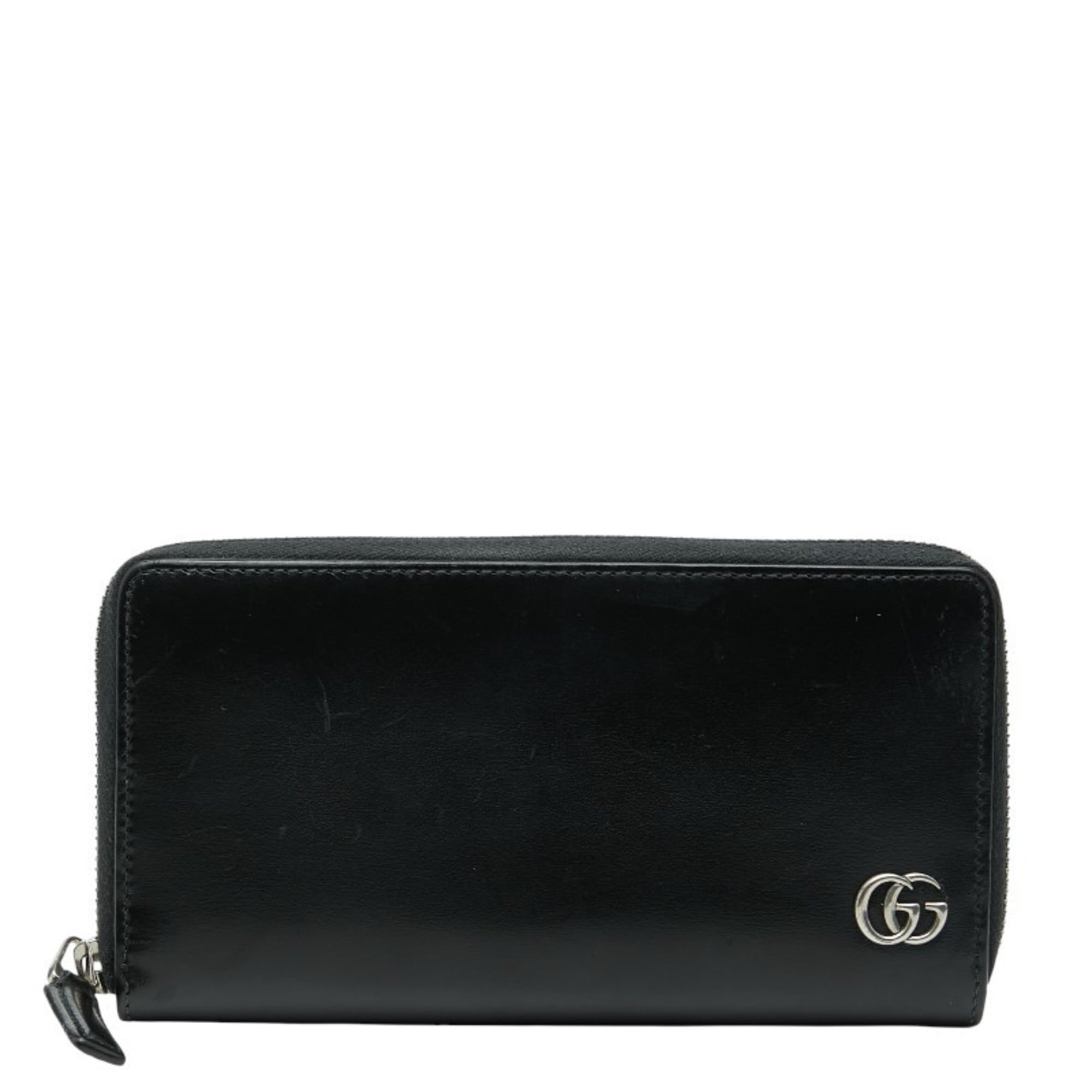 Gucci GG Marmont Zip-Around Long Wallet 428736 Black Leather Women's GUCCI
