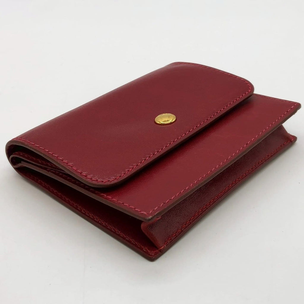 HERMES Serie coin case, purse, card leather, red, for men and women