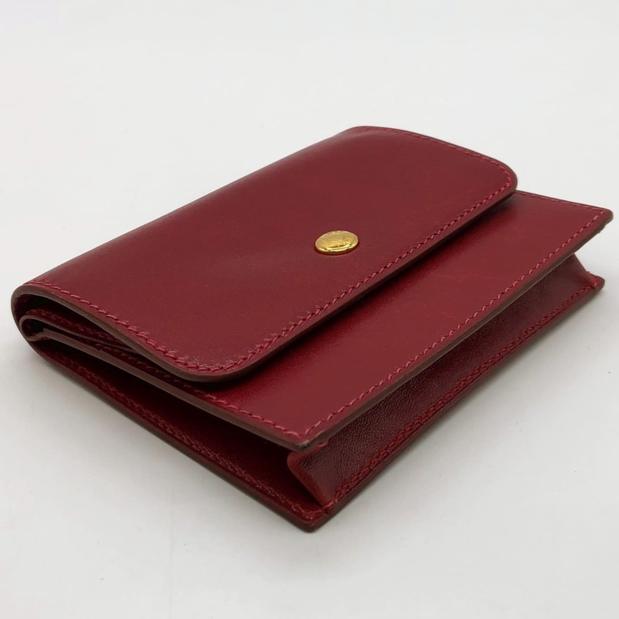 HERMES Serie coin case, purse, card leather, red, for men and women