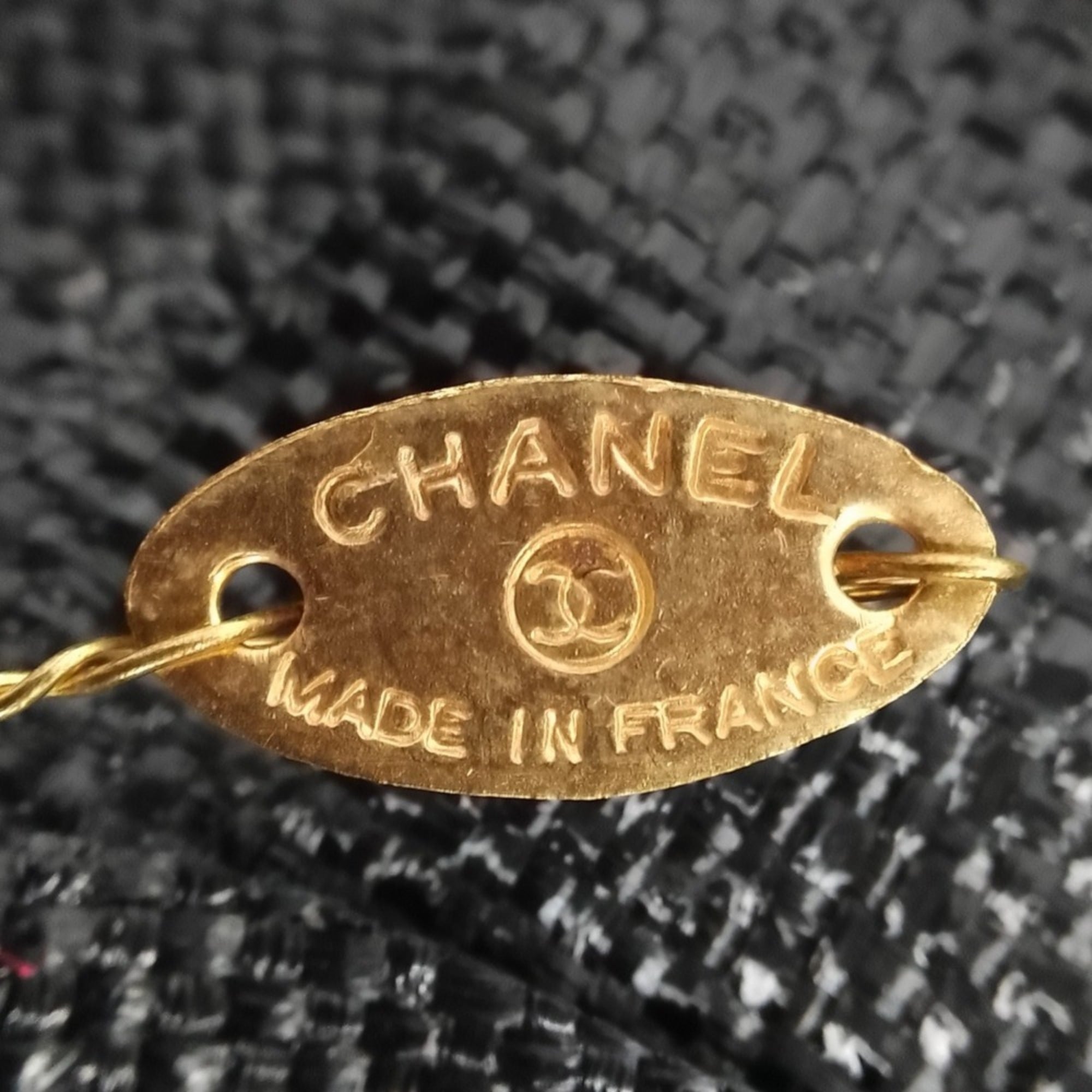 CHANEL Chanel Canvas Camellia Corsage Pin Brooch Black Women's — Like New