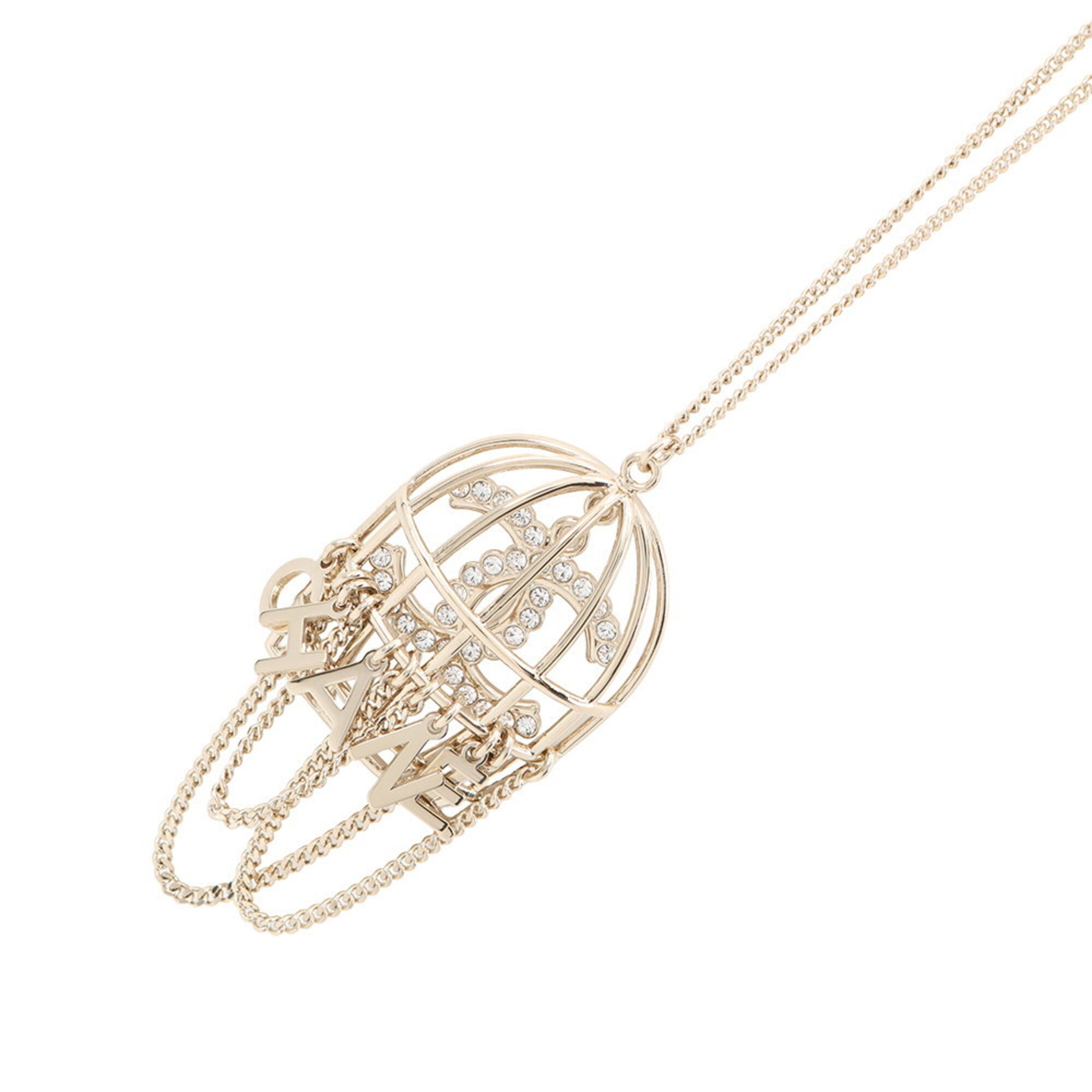 Chanel necklace, birdcage design, Coco Mark rhinestone, B20 B. CHANEL — Like New