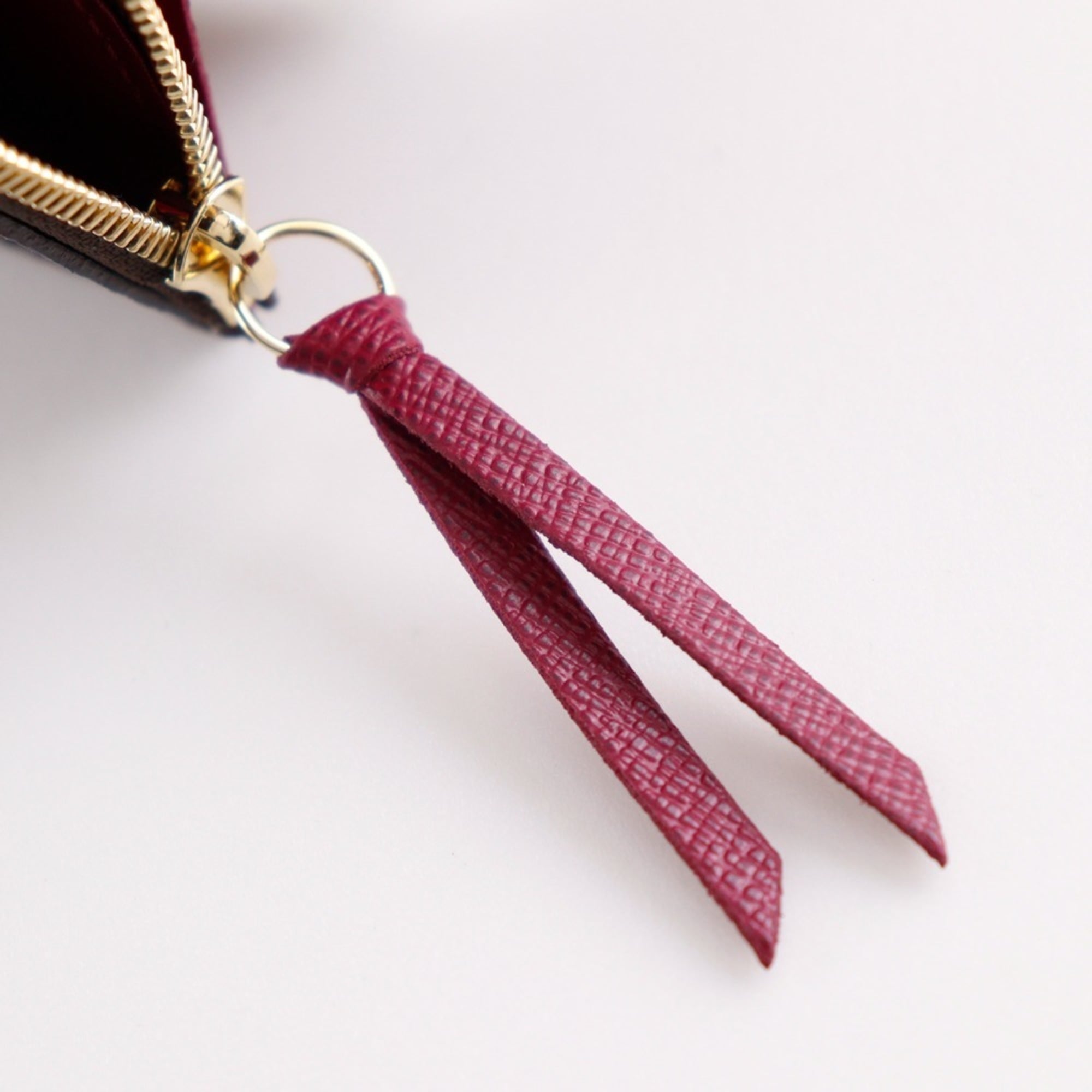 Louis Vuitton Portomone Rosary Coin Case M41939, Monogram Canvas, Fuchsia, Brown, Snap Buttons, Women's