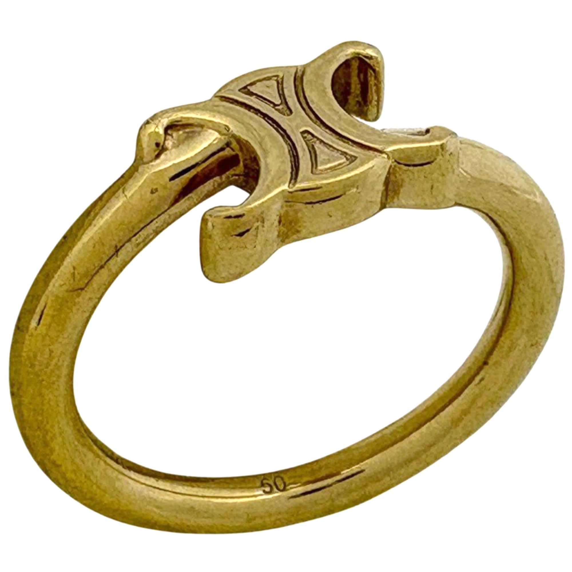 Celine Triomphe Ring, GP Gold, Women's
