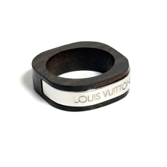 Louis Vuitton Men's Wood and Metal Square Ring — Like New