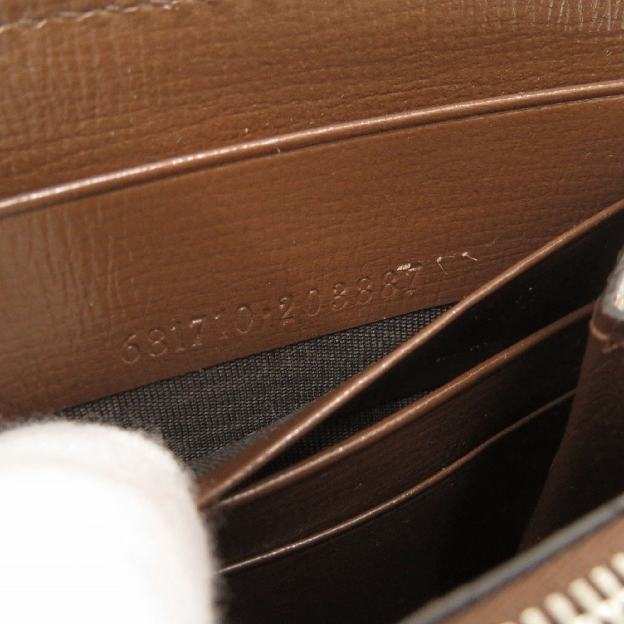 Like new Gucci x Balenciaga The Hacker Project Neo Classic 681710 GG canvas and leather beige/brown round zipper long wallet 1086 GUCCI