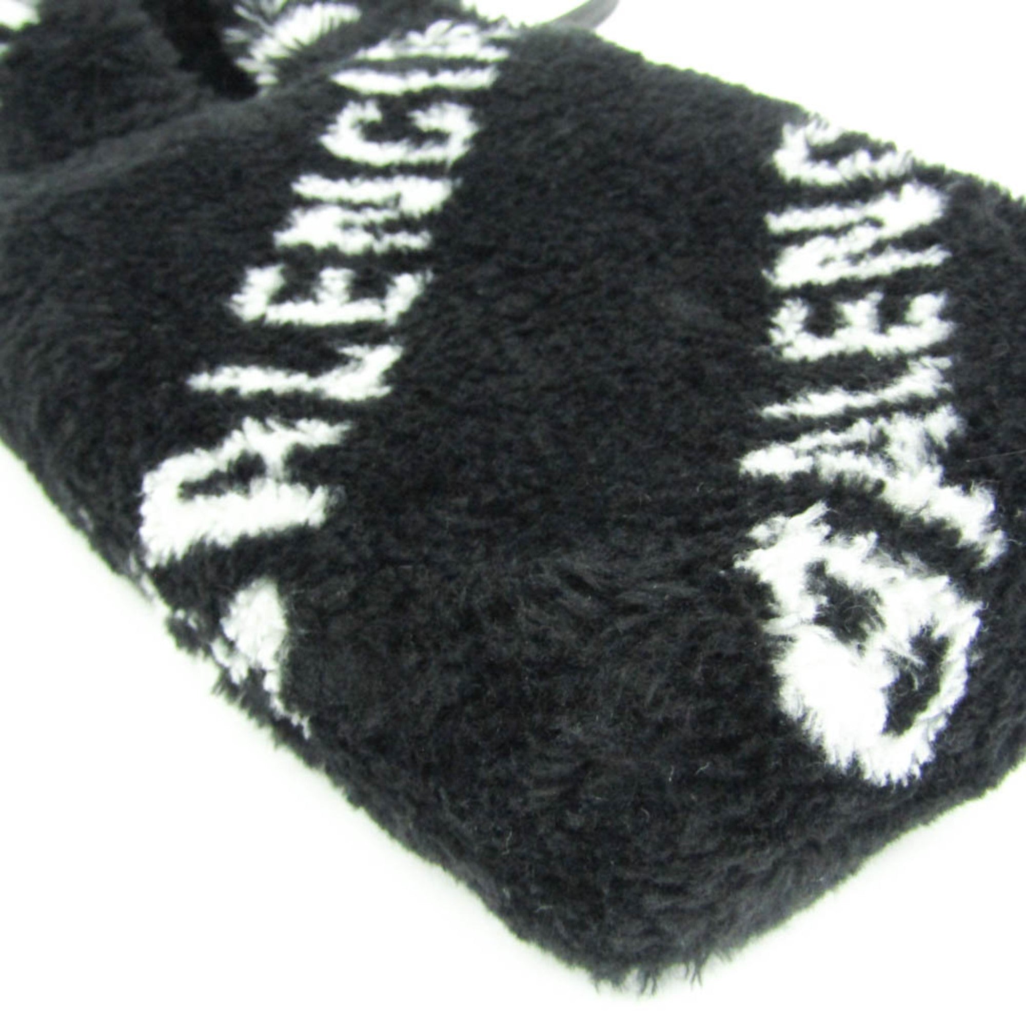 Balenciaga Everyday Phone Holder 596564 Women's Leather,Faux Fur Handbag,Shoulder Bag Black,White — Like New