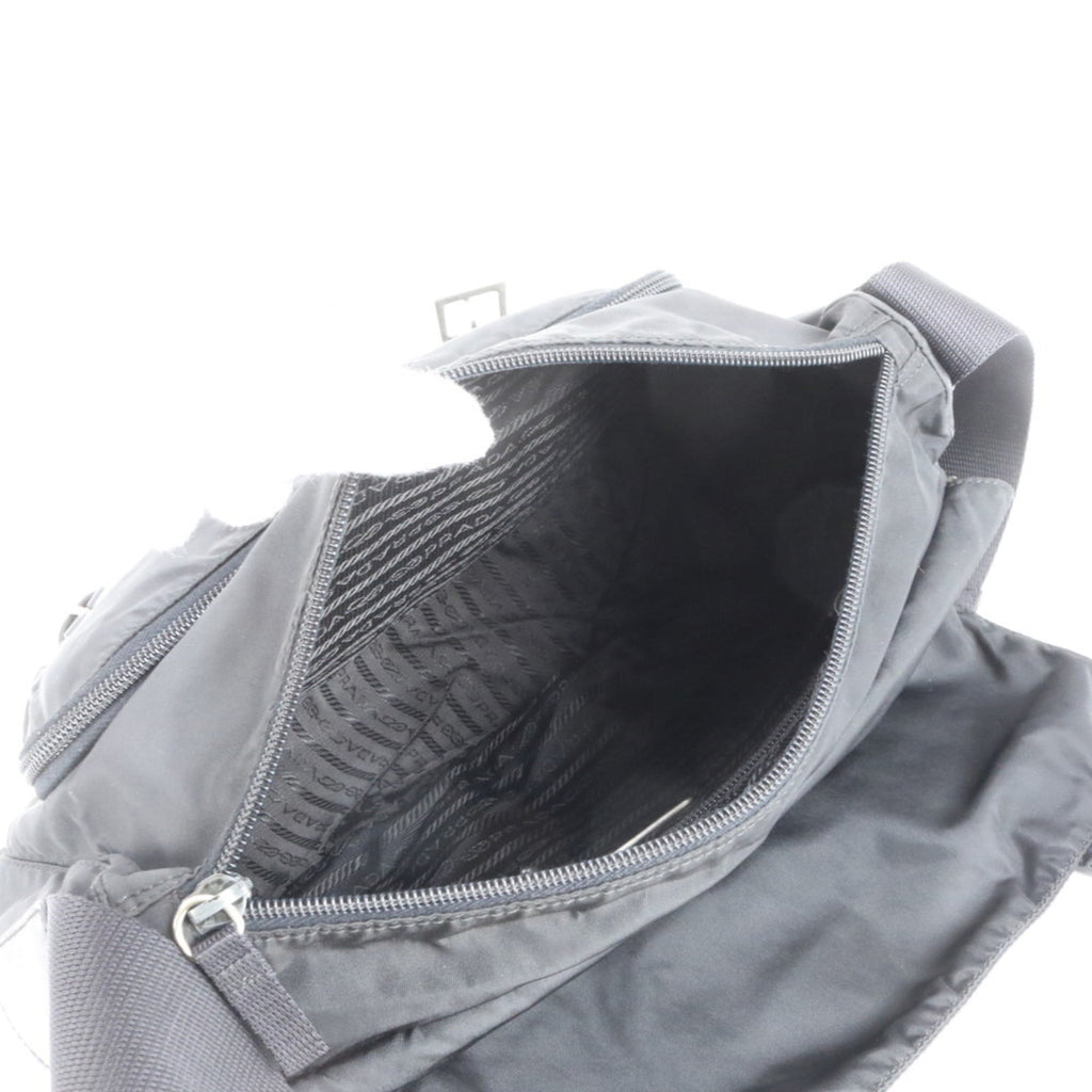 Prada Tessuto Nylon Triangle Logo Shoulder Bag Messenger Black Men's