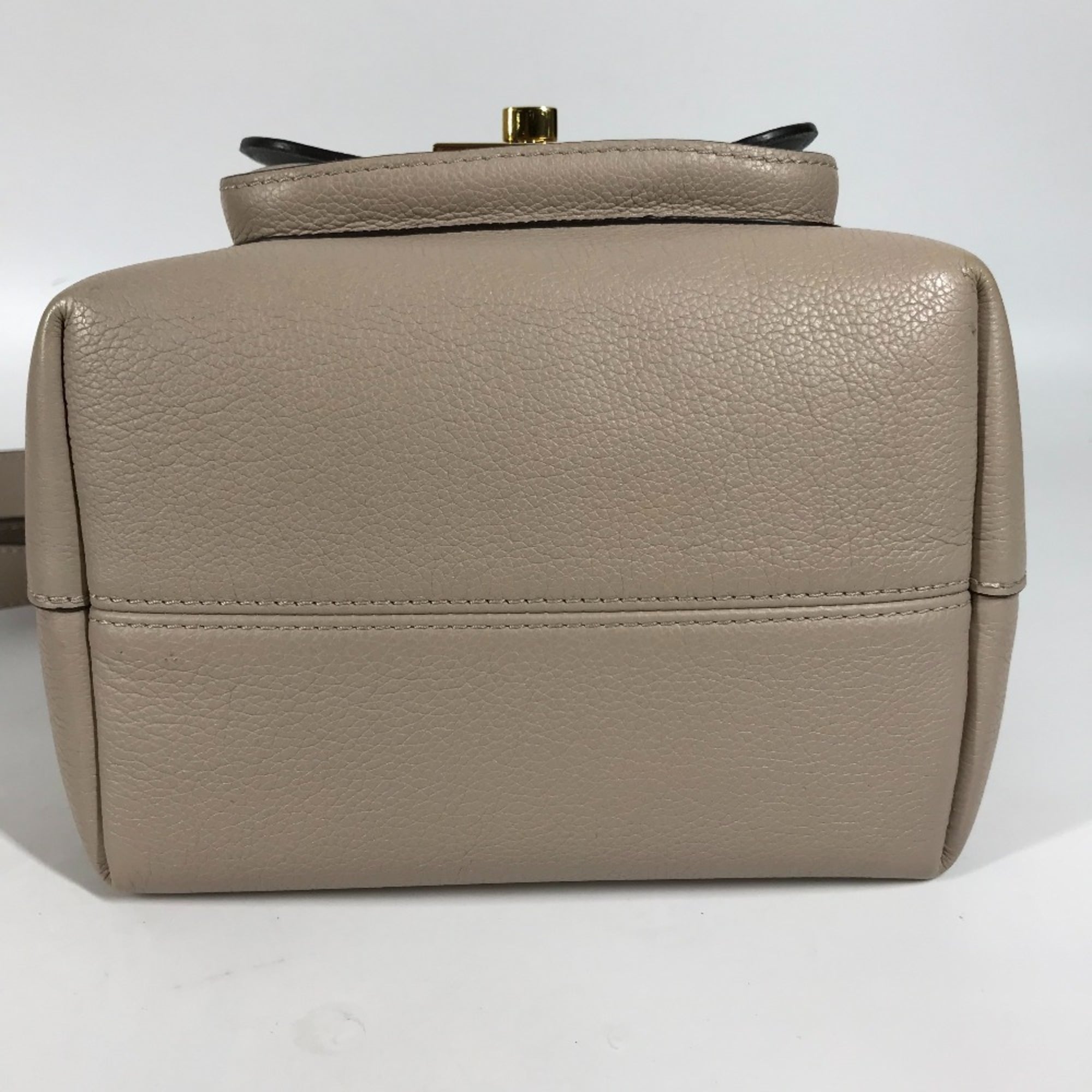 LOUIS VUITTON M57688 Lockme Bucket NV Handbag, 2-Way Drawstring Shoulder Bag, Leather, Women's, Sand Beige — Like New