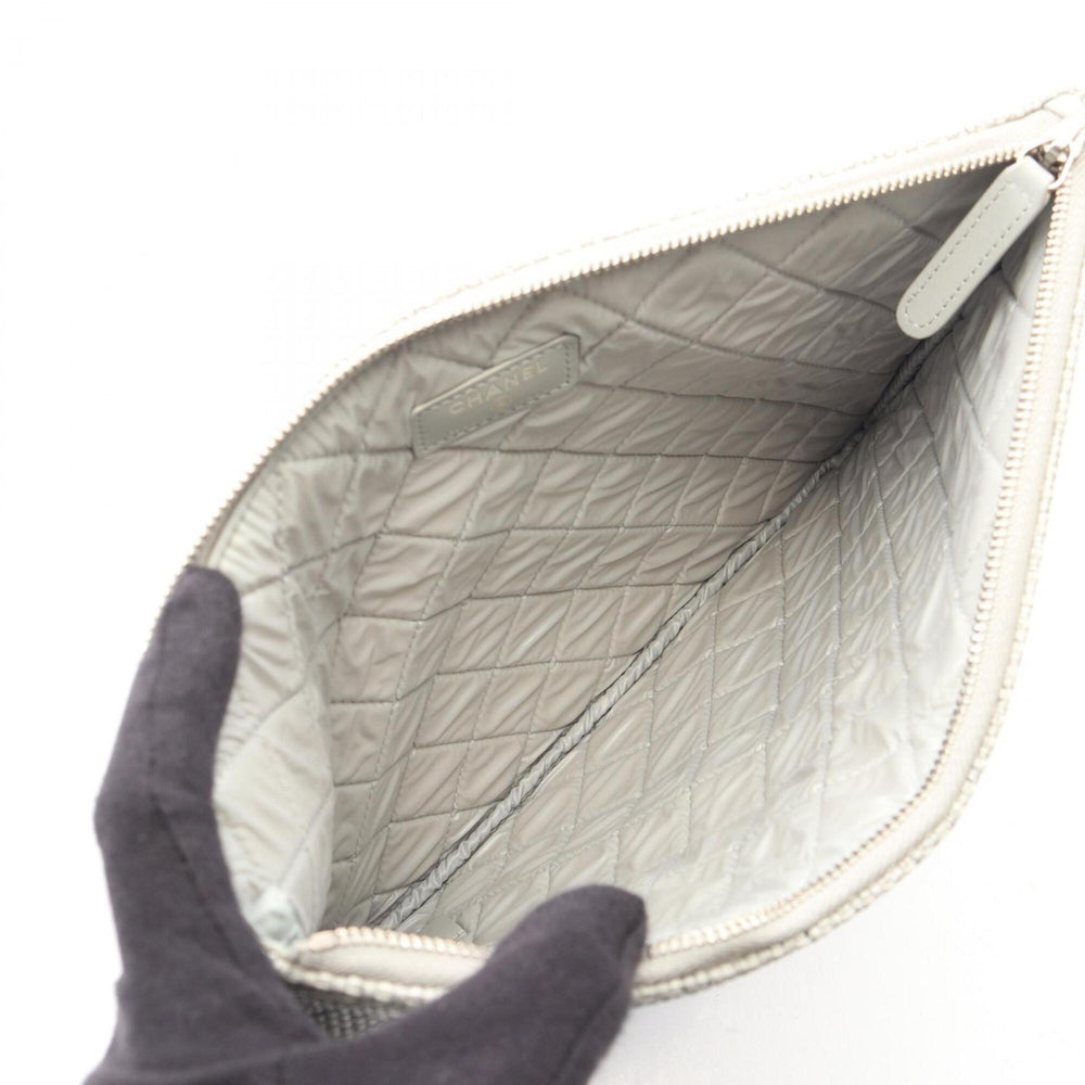Chanel Deauville Second Bag Clutch Handbag Straw Women's Gray — New - Store Return