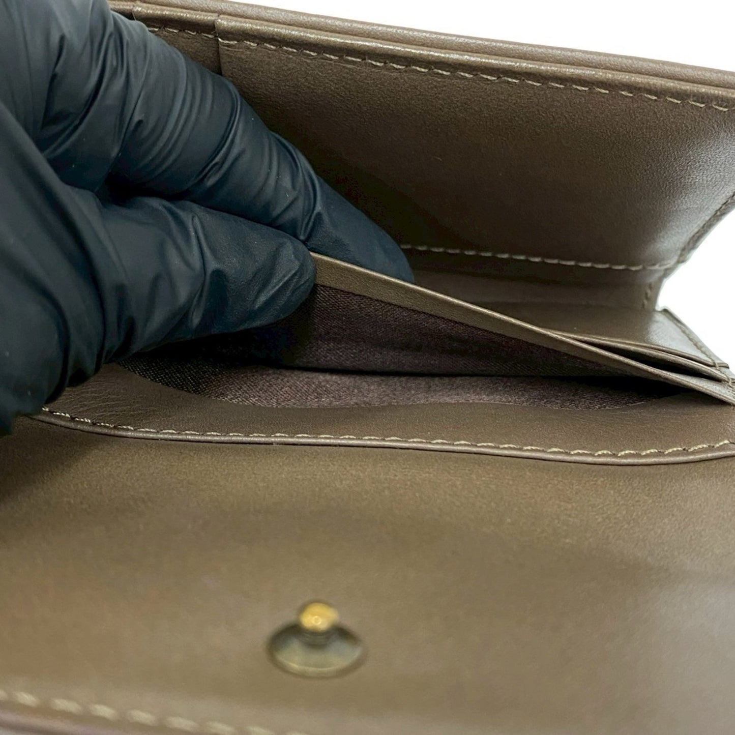 BURBERRY Blue Label Nova Check Shadow Horse Logo Clasp Closure Canvas and Leather Tri-Fold Wallet in Greige (39335)