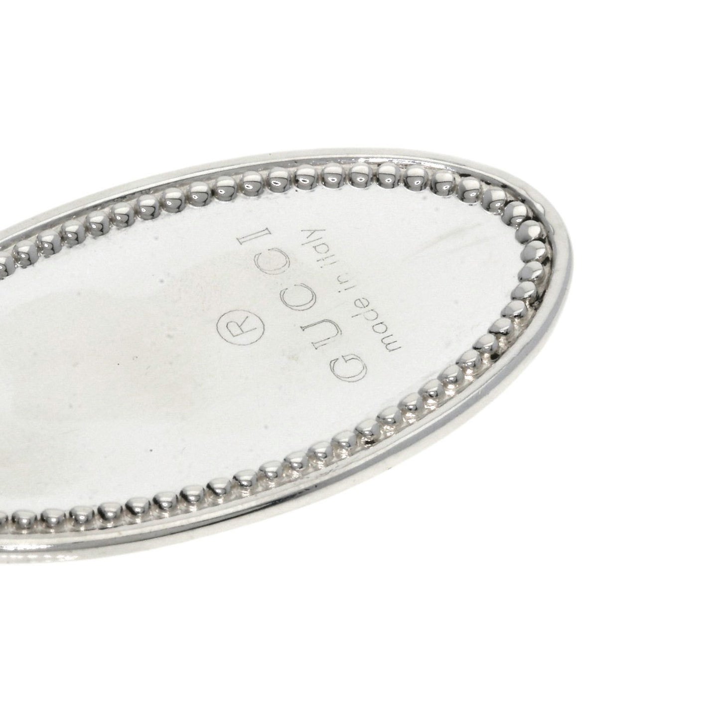 GUCCI Plate Necklace Silver Women's