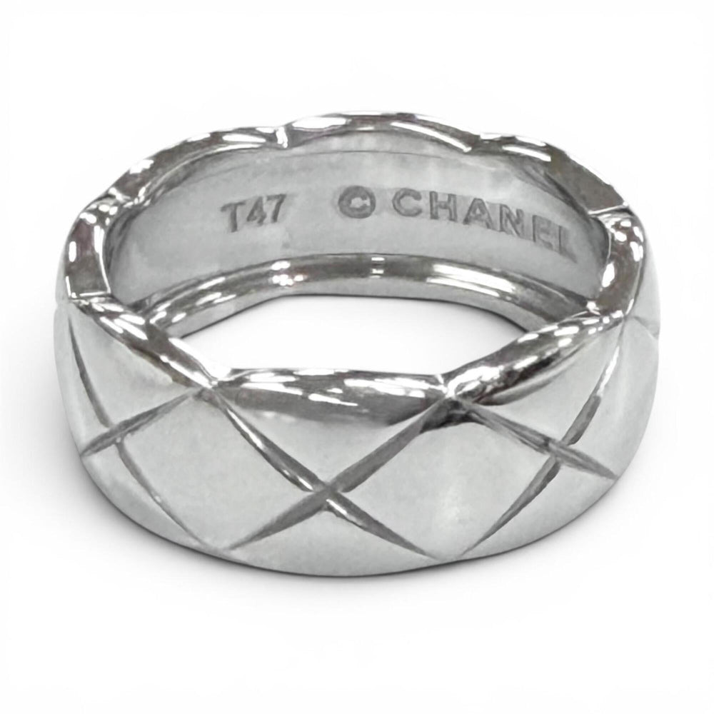 CHANEL W14629 750 (WG) Coco Crush Ring, Silver, Size 47, Weight 5.43g, Women's Accessory — Like New