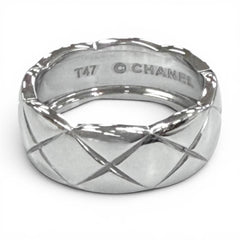 CHANEL W14629 750 (WG) Coco Crush Ring, Silver, Size 47, Weight 5.43g, Women's Accessory — Like New
