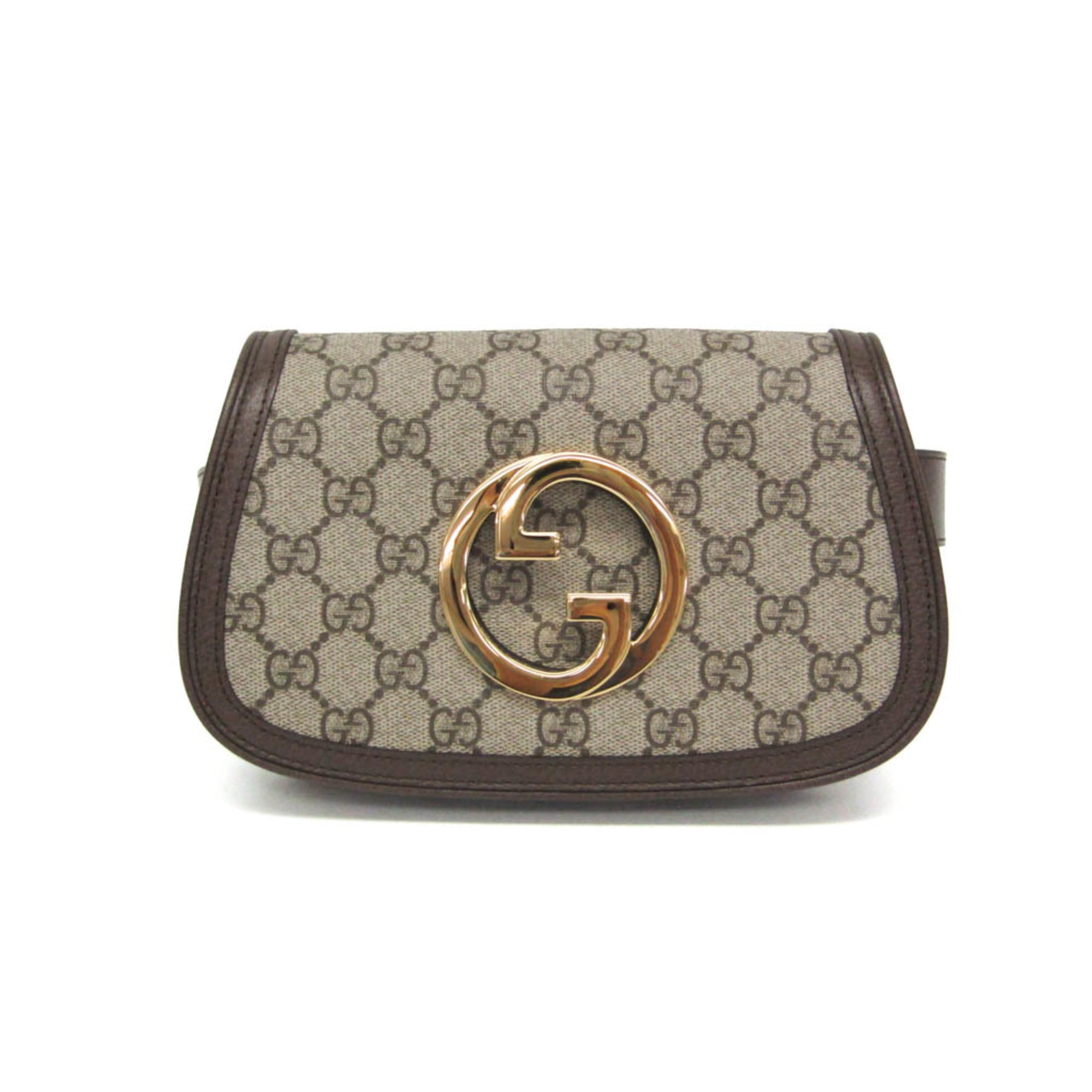 Gucci Blondie Belt Bag 703807 Women's GG Supreme,Leather Fanny Pack,Sling Bag Brown,Light Beige — Like New